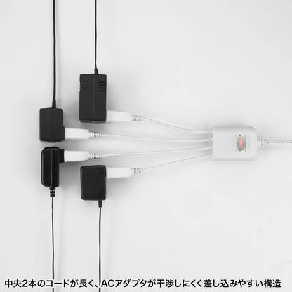 Power extension cord with centralized switch TAP-EX4SWW