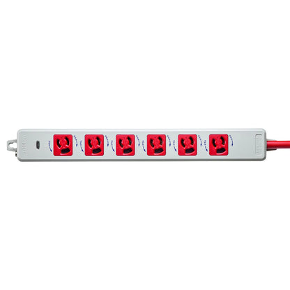 Medical-grade power strip with grounding plug TAP-HPM6-1R