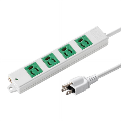 3-prong, 3m, 4-outlet power strip (green, for backup) TAP-K4-3G