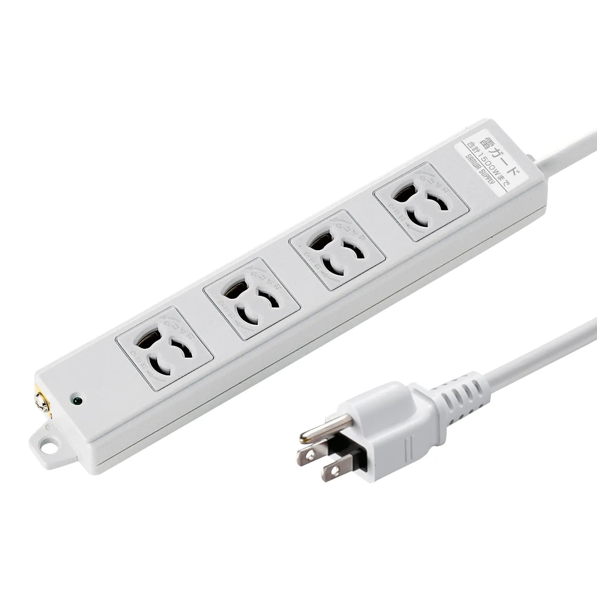 Surge protector power strip for construction sites (3-prong locking mechanism, magnetic, 4 outlets, 3m) TAP-K4SP-3