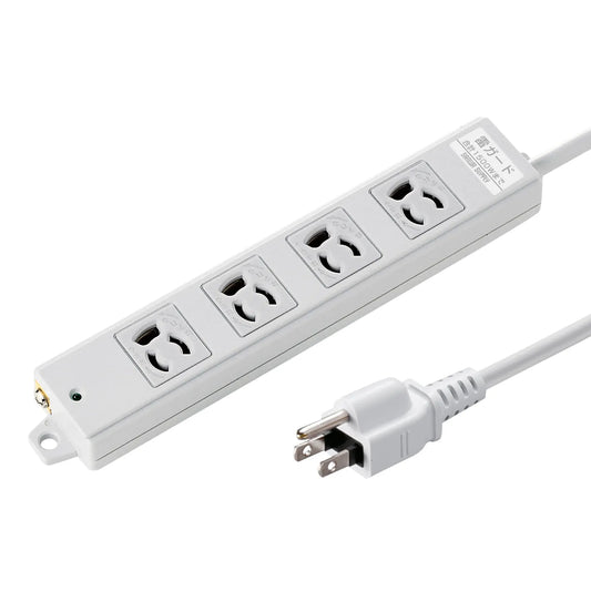 Surge protector power strip for construction sites (3-prong locking mechanism, magnetic, 4 outlets, 3m) TAP-K4SP-3
