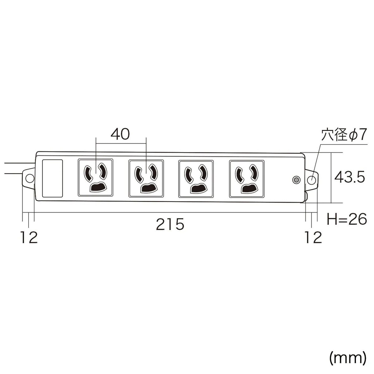 Surge protector power strip for construction sites (3-prong locking mechanism, magnetic, 4 outlets, 3m) TAP-K4SP-3