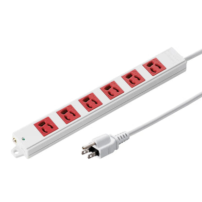 3P, 3m, 6-outlet tap red (for emergency use) TAP-K6-3R