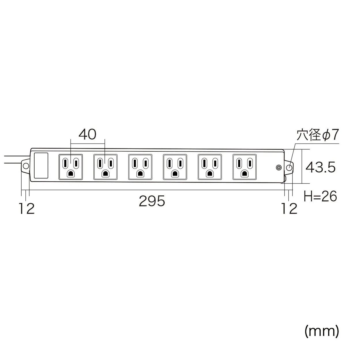 工事物件雷ガードタップ（3P・マグネット付・6個口・3m） TAP-K6NSP-3