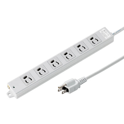 Surge protector power strip for construction sites (3-prong locking mechanism, magnetic, 6 outlets, 3m) TAP-K6SP-3