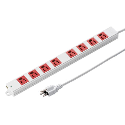 3P, 3m, 8-outlet tap red (for emergency use) TAP-K8-3R