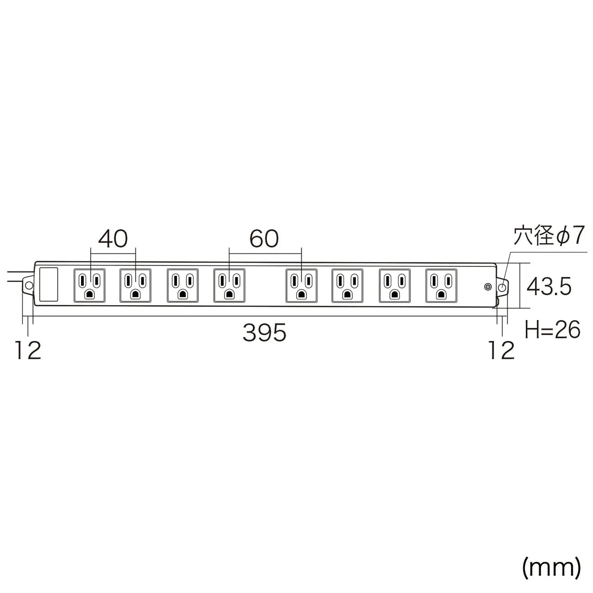 Surge protector power strip for construction sites (3-prong, magnetic, 8 outlets, 3m) TAP-K8NSP-3