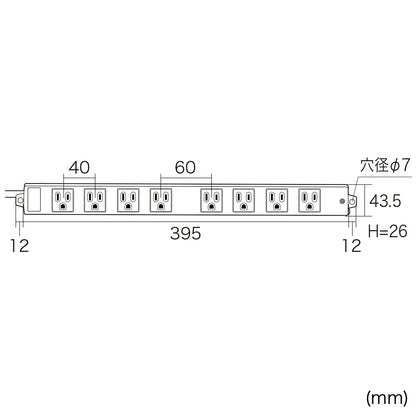 Surge protector power strip for construction sites (3-prong, magnetic, 8 outlets, 3m) TAP-K8NSP-3
