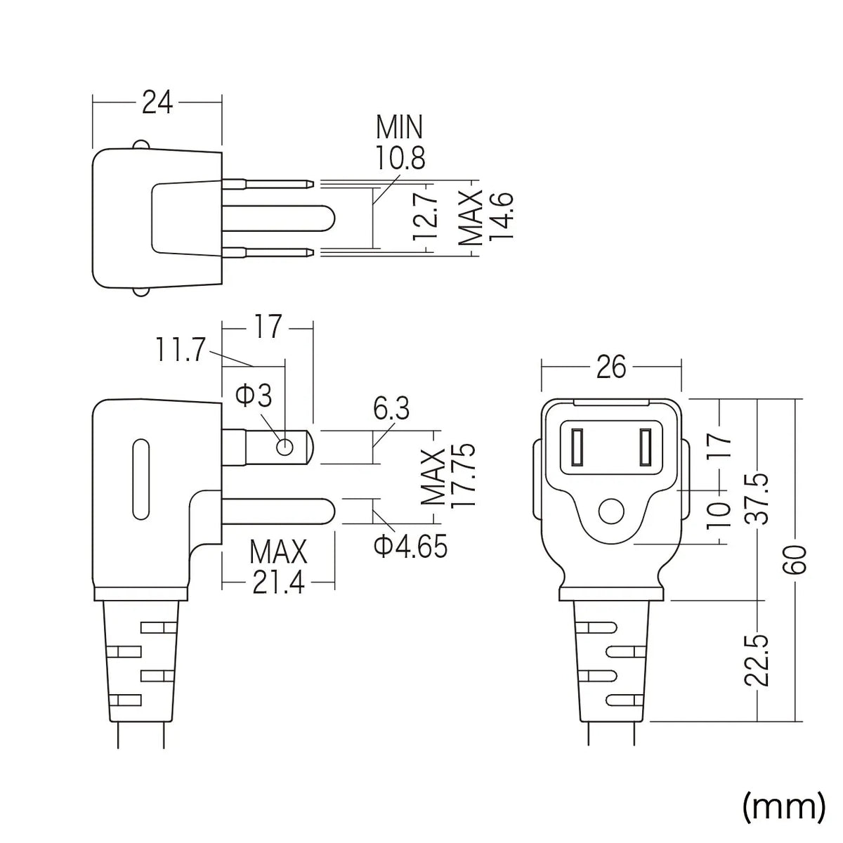 Construction site power strip (8 outlets, 3m) TAP-KE8L-3