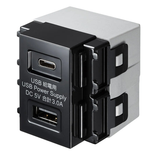 Built-in USB power outlet (Type-C equipped) TAP-KJUSB1C1BK