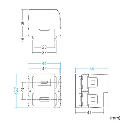 埋込USB給電用コンセント (TYPEC搭載) TAP-KJUSB1C1BK