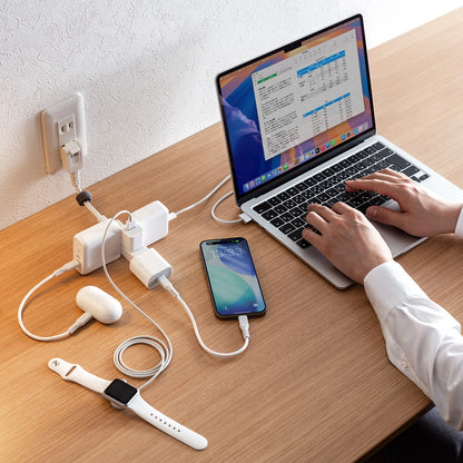 マイクロタップ 4個口 0.1m ホワイト TAP-M801W