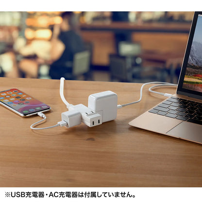 Micro Tap, 4 Outlets, 0.5m, White, TAP-M805W