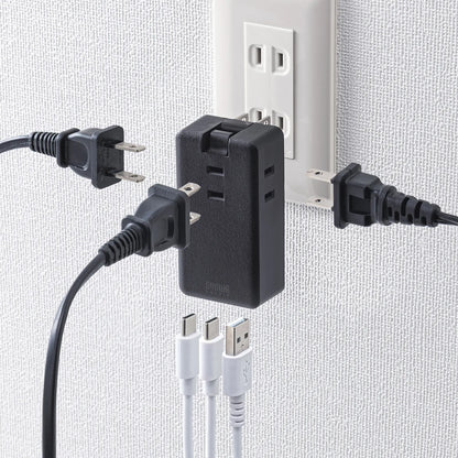 Mobile Power Strip (3 AC outlets + 2 Type-C ports, 1 USB-A port, PD 33W) TAP-MC2A1AC3BK