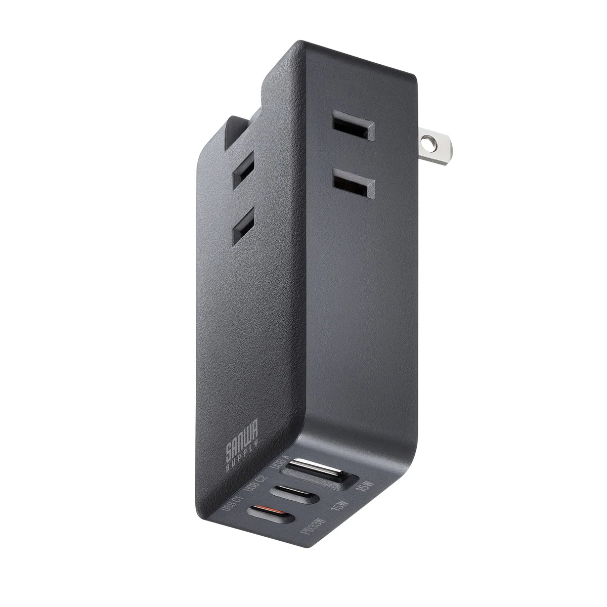 Mobile Power Strip (3 AC outlets + 2 Type-C ports, 1 USB-A port, PD 33W) TAP-MC2A1AC3BK