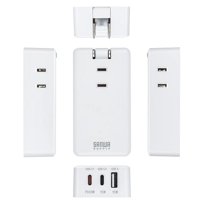 Mobile Power Strip (3 AC outlets + 2 Type-C ports, 1 USB-A port, PD 33W) TAP-MC2A1AC3W