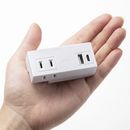 Mobile Power Strip (AC x 2 outlets + USB-A x 1 + Type-C x 1) TAP-MUC1AC2W