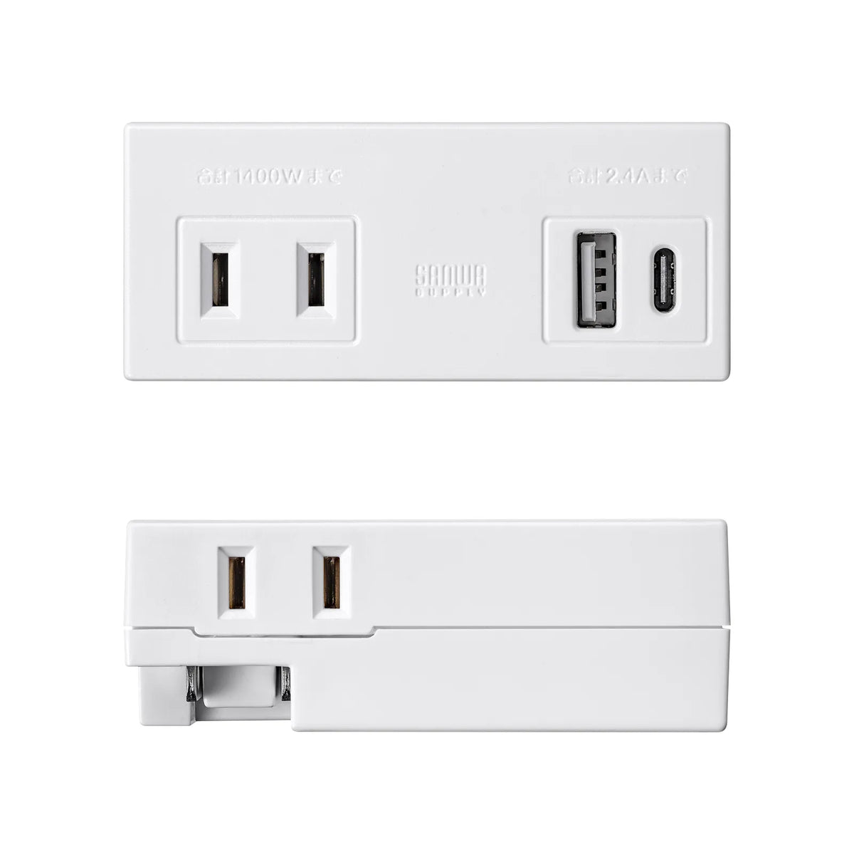 Mobile Power Strip (AC x 2 outlets + USB-A x 1 + Type-C x 1) TAP-MUC1AC2W