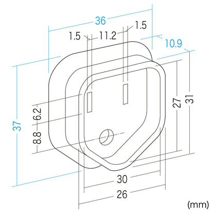 Plug safety cover (for 3-pin plugs, 2 pieces) TAP-PSC3N