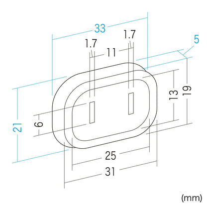 Plug safety cover (for 2-prong plugs, 6 pieces) TAP-PSC5N
