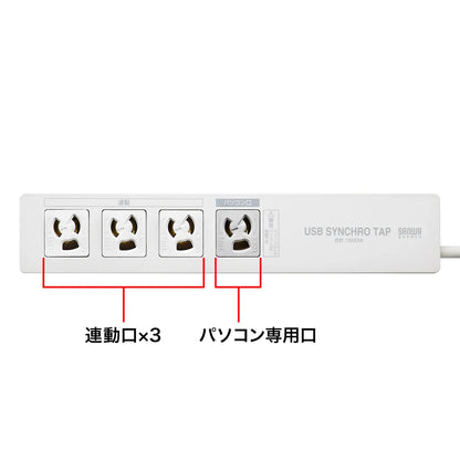 PC-compatible power strip (IC memory type) TAP-RE34M-2