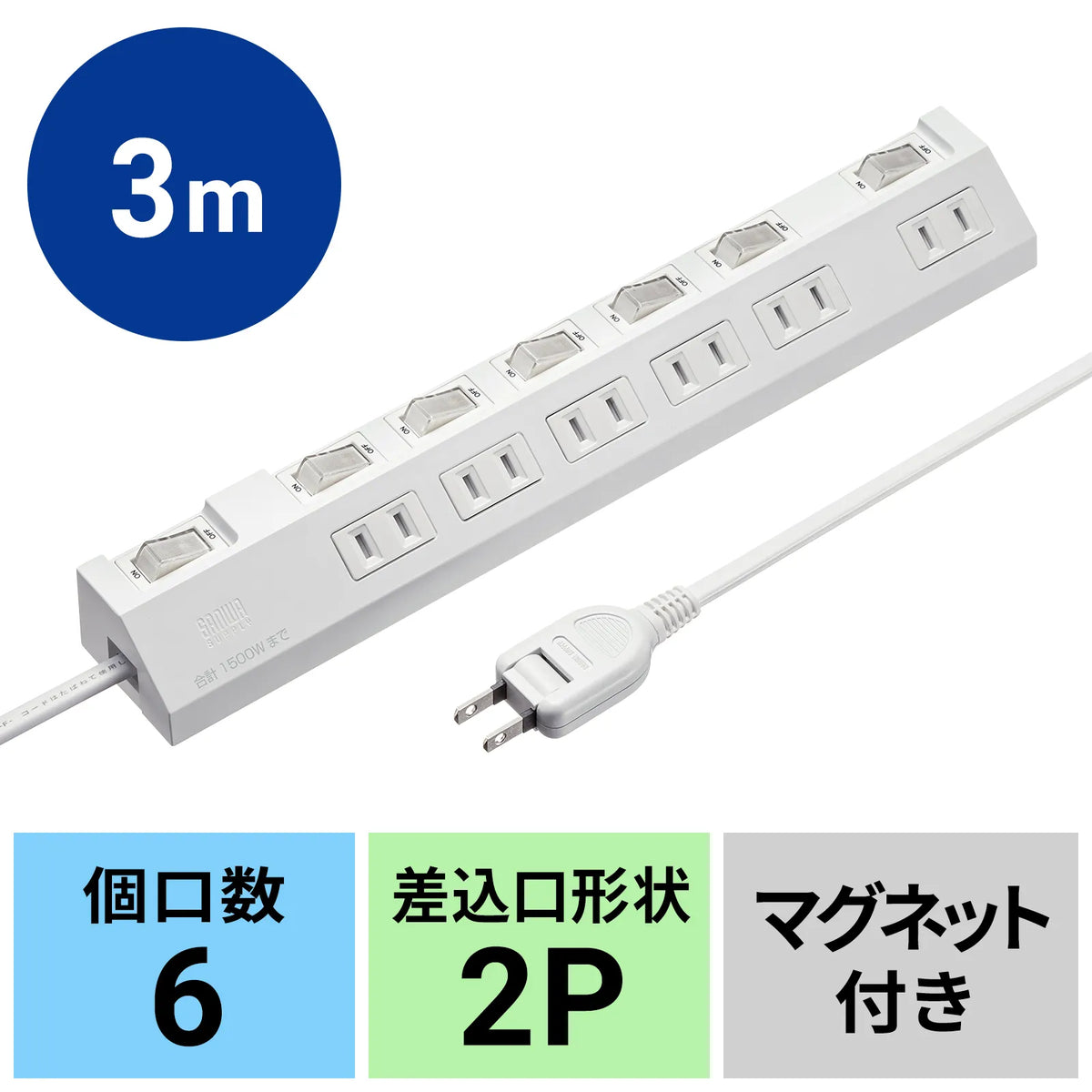 Power saving power strip TAP-S30-3W
