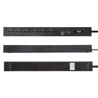 Slim Power Strip (6 AC outlets, A1 + C1, PD33W) TAP-SLIM6UC-15BK