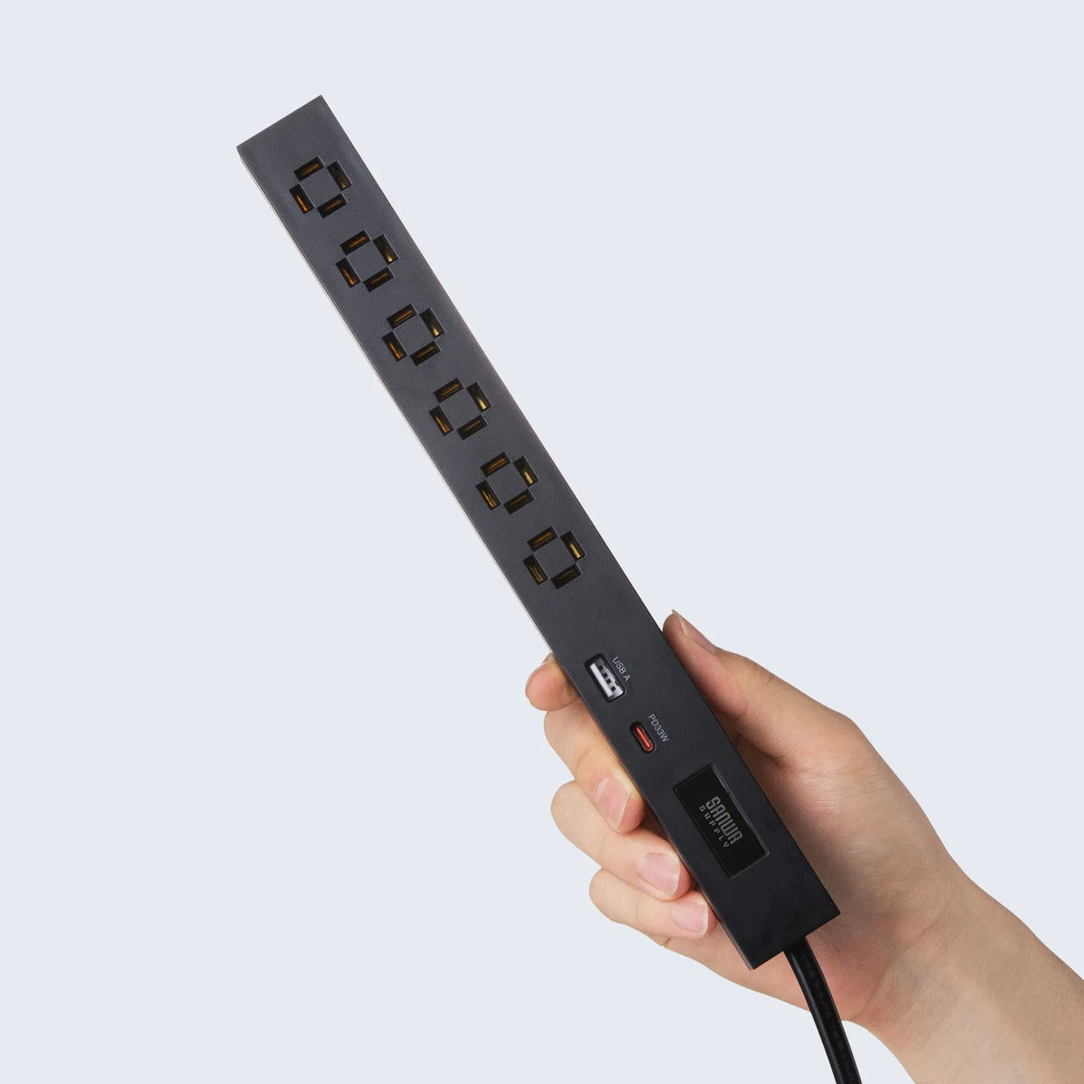 Slim Power Strip (6 AC outlets, A1 + C1, PD33W) TAP-SLIM6UC-15BK