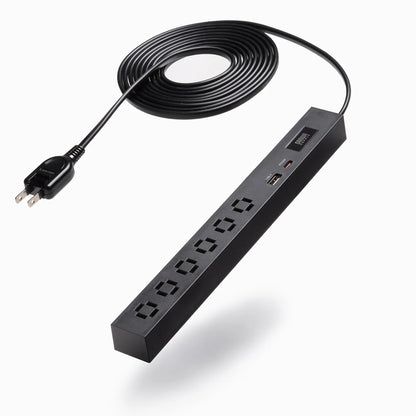Slim Power Strip (6 AC outlets, A1 + C1, PD33W) TAP-SLIM6UC-3BK