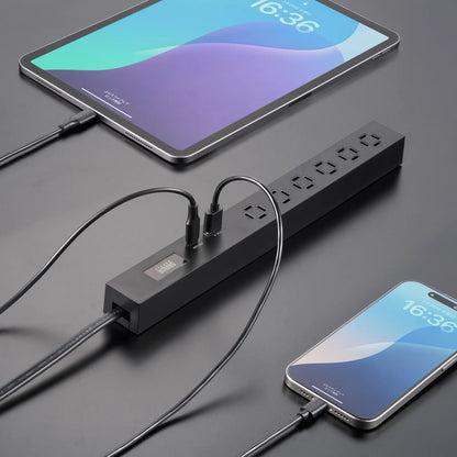 Slim Power Strip (6 AC outlets, A1 + C1, PD33W) TAP-SLIM6UC-3BK