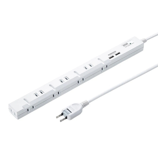 スリムタップUSB充電機能付き TAP-SLIM8U-1