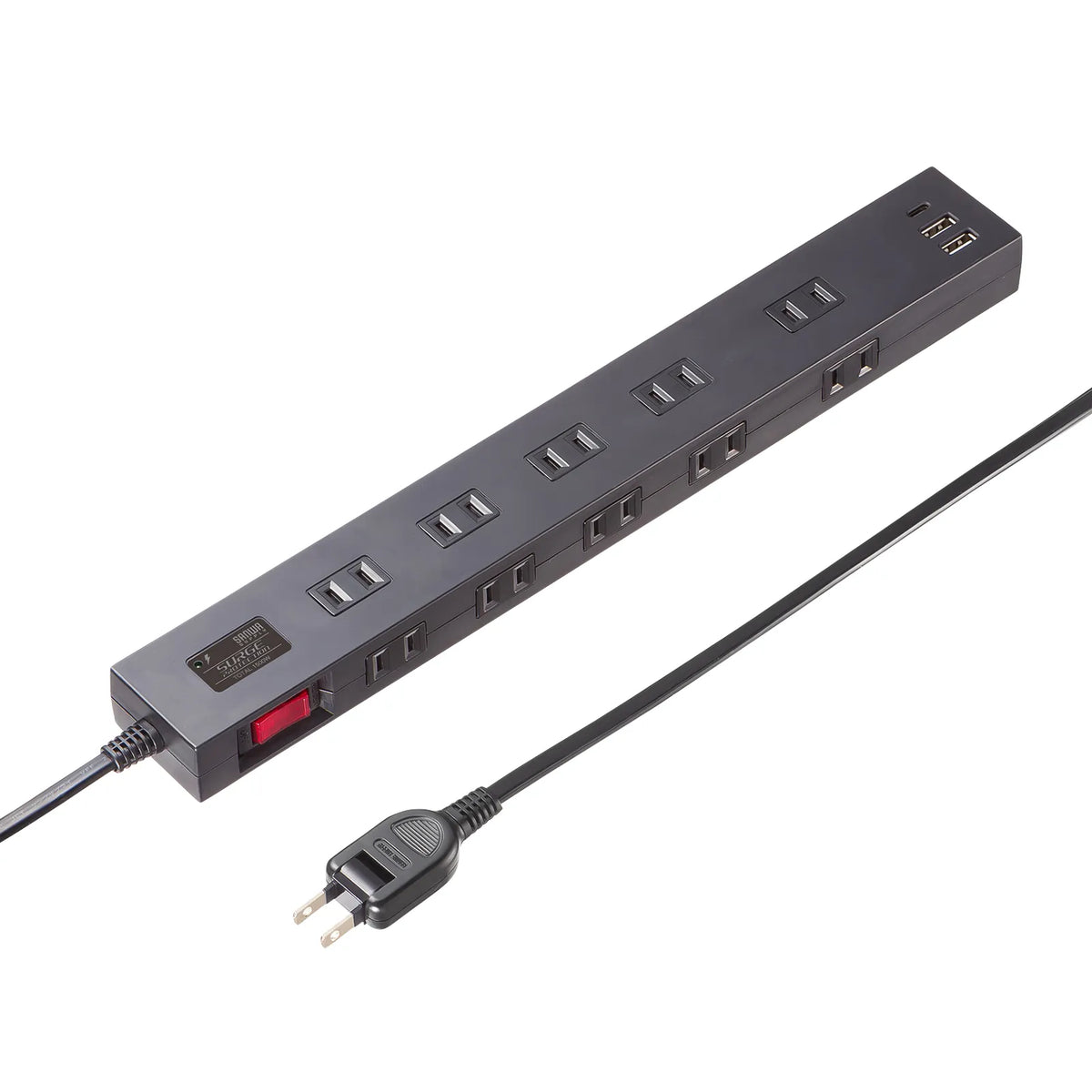 雷タップ 10個口＋USB-A+Type-C(PD20W) TAP-SP2110NUC-1BK