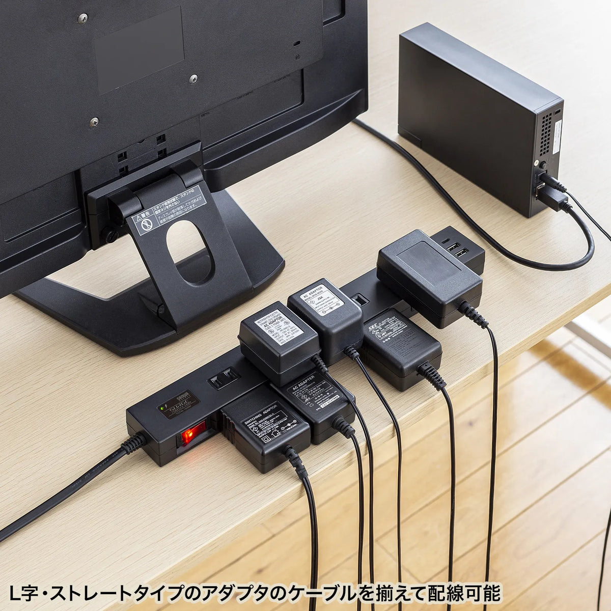 雷タップ 10個口＋USB-A+Type-C(PD20W) TAP-SP2110NUC-1BK