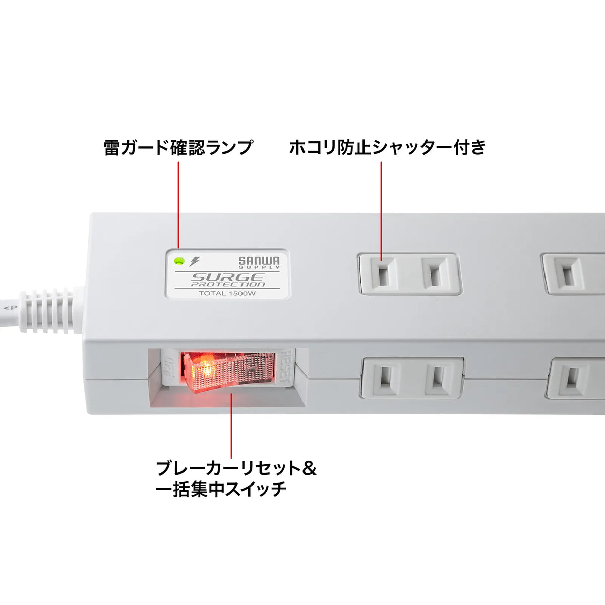 Surge protector with 10 outlets + USB-A + Type-C (PD20W) TAP-SP2110NUC-1W