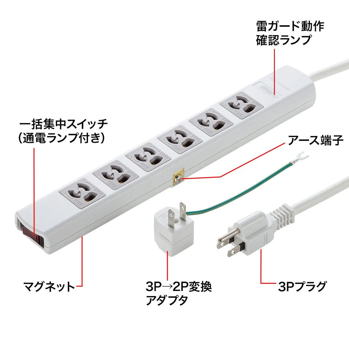 Surge protector tap TAP-SP36MG-3