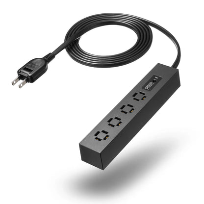 Slim Power Strip (4 AC Outlets, Magnetic, Surge Protector) TAP-SPSLIM4MG-2BK