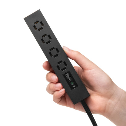Slim Power Strip (4 AC Outlets, Magnetic, Surge Protector) TAP-SPSLIM4MG-2BK