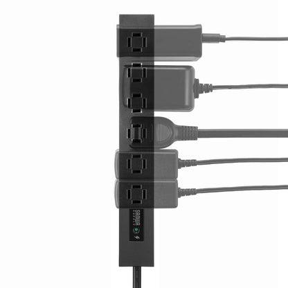 Slim Power Strip (6 AC Outlets, Magnetic, Surge Protector) TAP-SPSLIM6MG-2BK