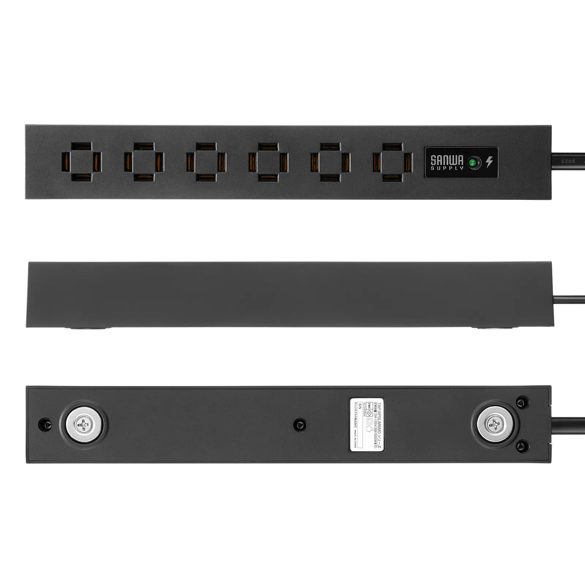 Slim Power Strip (6 AC Outlets, Magnetic, Surge Protector) TAP-SPSLIM6MG-2BK