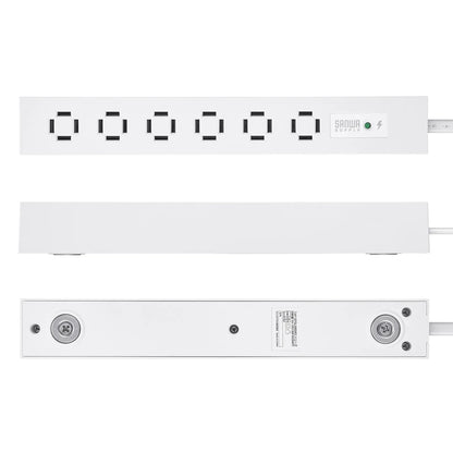 Slim Power Strip (6 AC Outlets, Magnetic, Surge Protector) TAP-SPSLIM6MG-2W