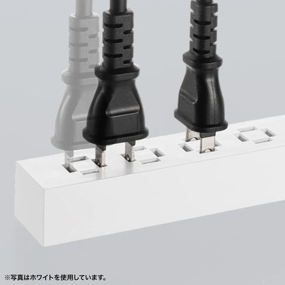 スリムタップ（AC8個口・マグネット付き・雷ガード付き） TAP-SPSLIM8MG-2BK