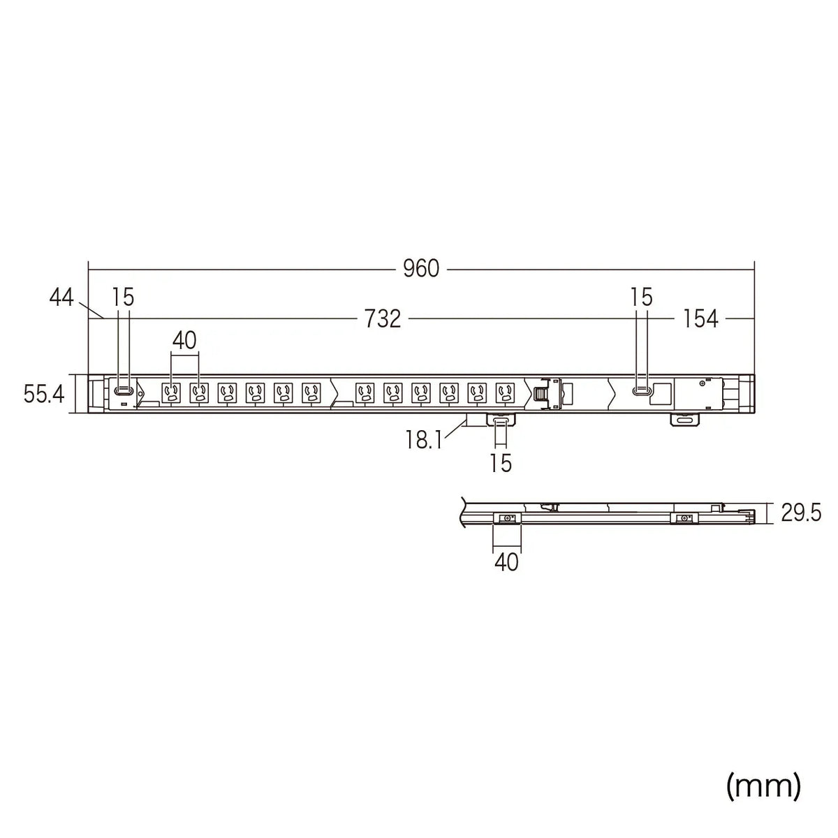 19-inch server rack power outlet (15A) TAP-SV1512BN