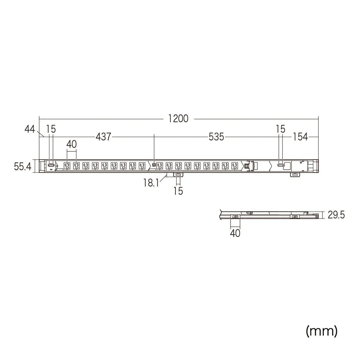 19-inch server rack power outlet (15A) TAP-SV1518BN