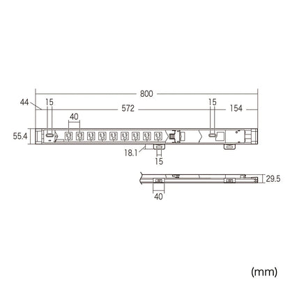 19インチサーバーラック用コンセント(15A) TAP-SV159BN