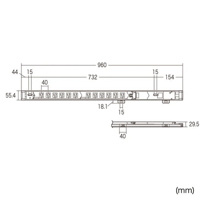19-inch server rack power strip (20A) TAP-SV2012BN