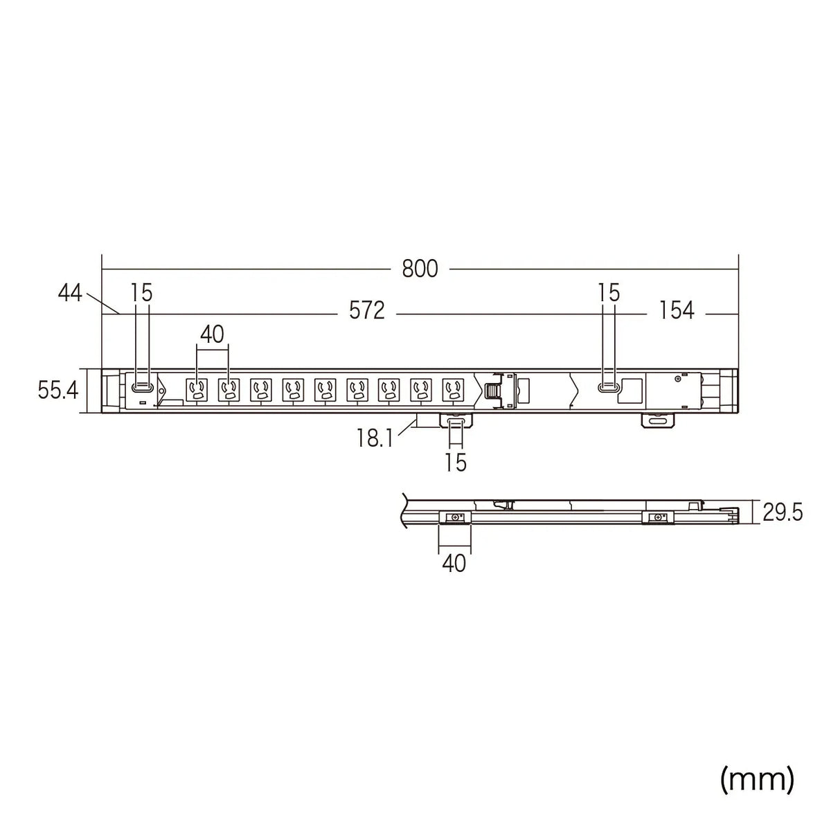 19-inch server rack power strip (20A) TAP-SV209BN