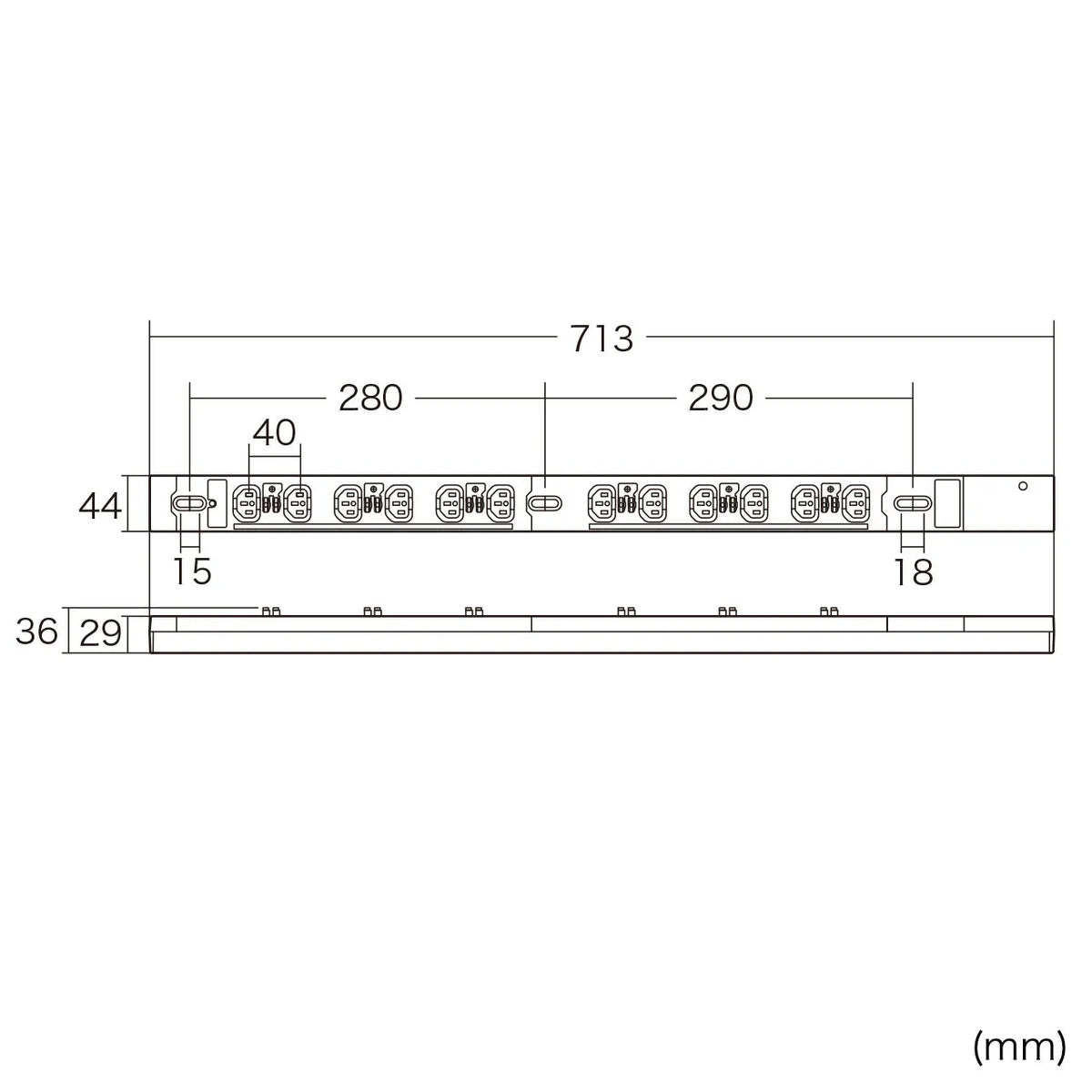 19-inch server rack power strip, 200V (20A), with anti-disconnection lock function, TAP-SV22012LK