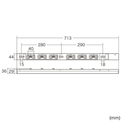 19-inch server rack power strip, 200V (20A), with anti-disconnection lock function, TAP-SV22012LK