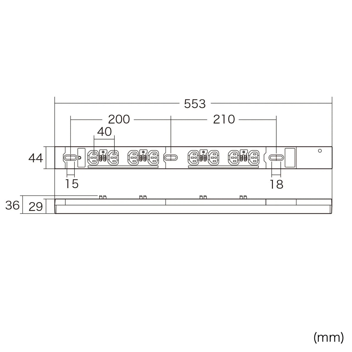 19-inch server rack power strip, 200V (20A), with anti-disconnection lock function, TAP-SV2208LK