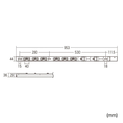 19インチサーバーラック用コンセント 200V(30A) 抜け防止ロック機能付き TAP-SV23012LKN